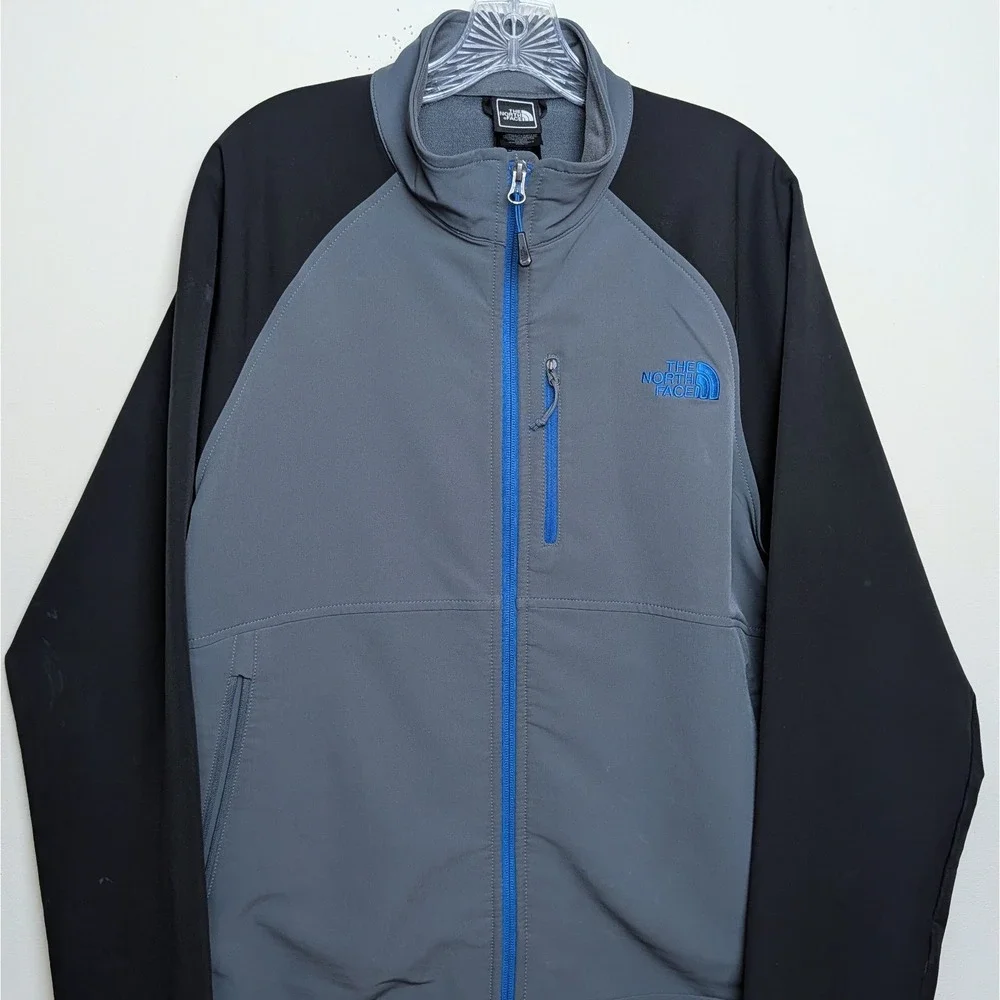 North Face Apex Shellrock Soft Shell Outdoor Jacket Black Grey Blue Mens Large